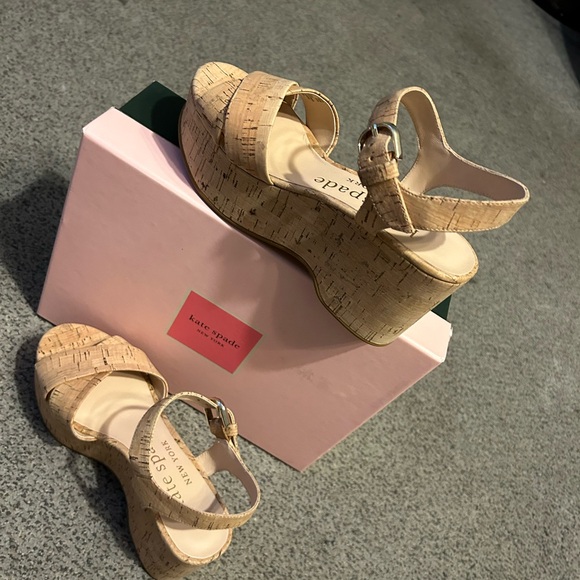 NWT Kate Spade ♠️ Jasper Cork platform Wedge Sandals - Picture 6 of 11